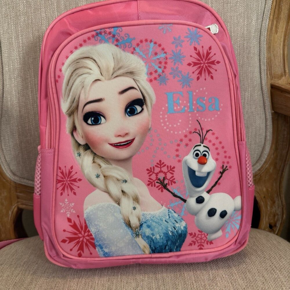 Elsa and Olaf Pink Character multipurpose backpack school travel Cartoon fun